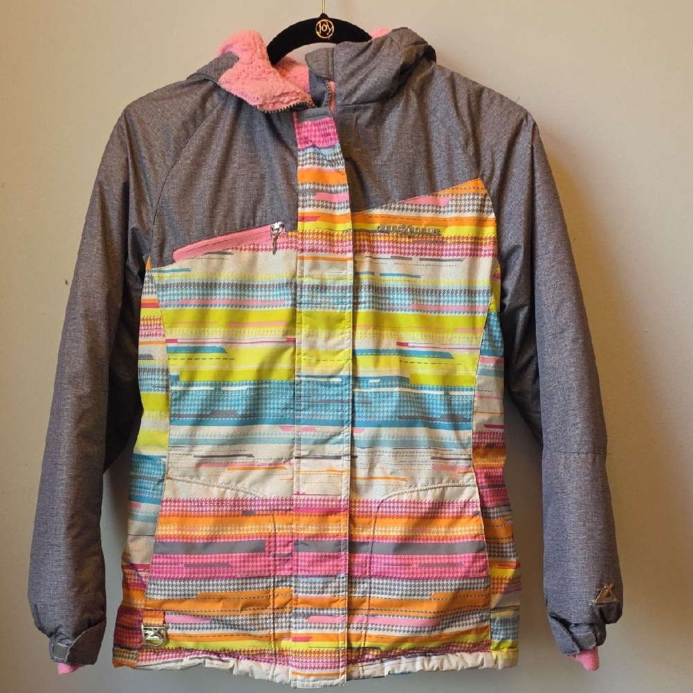 ZeroXposur Multicolor Striped Kids Puffer Jacket - Size L/14
